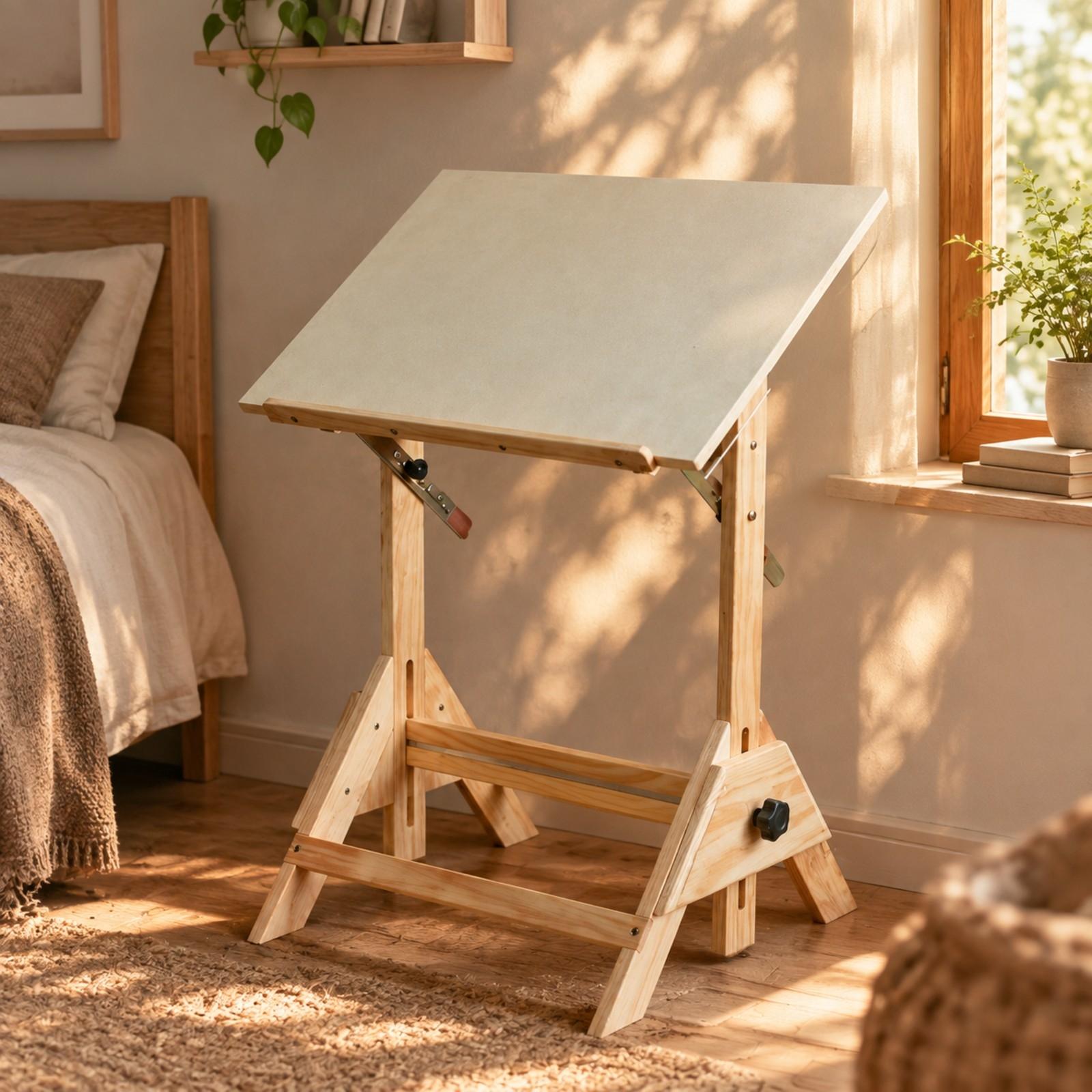Tops - Height Adjustable Art Desk Solid Wood