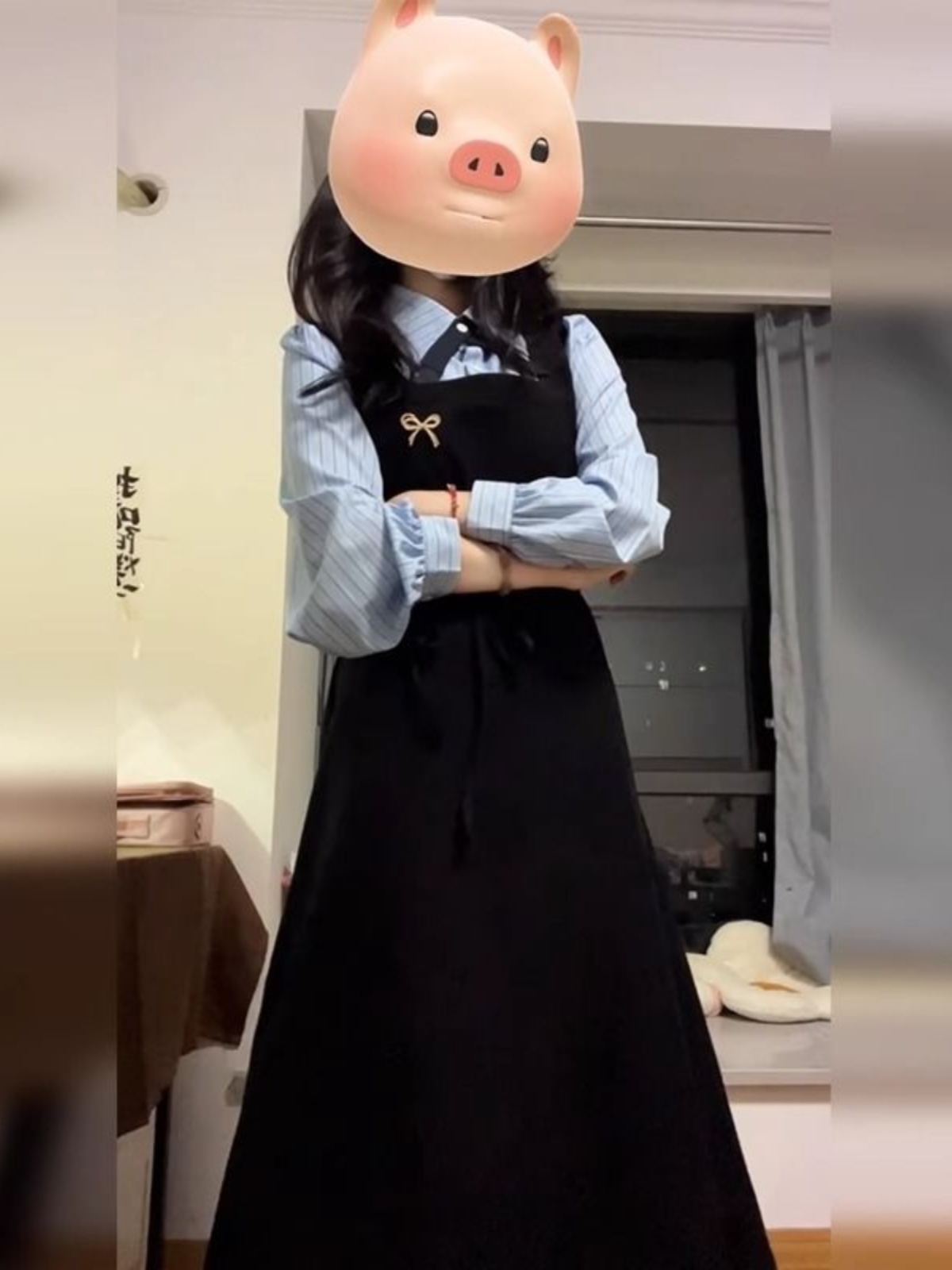 Elegant Black College Style Sh - Korean Style A Line Shirt Dress recension och pris