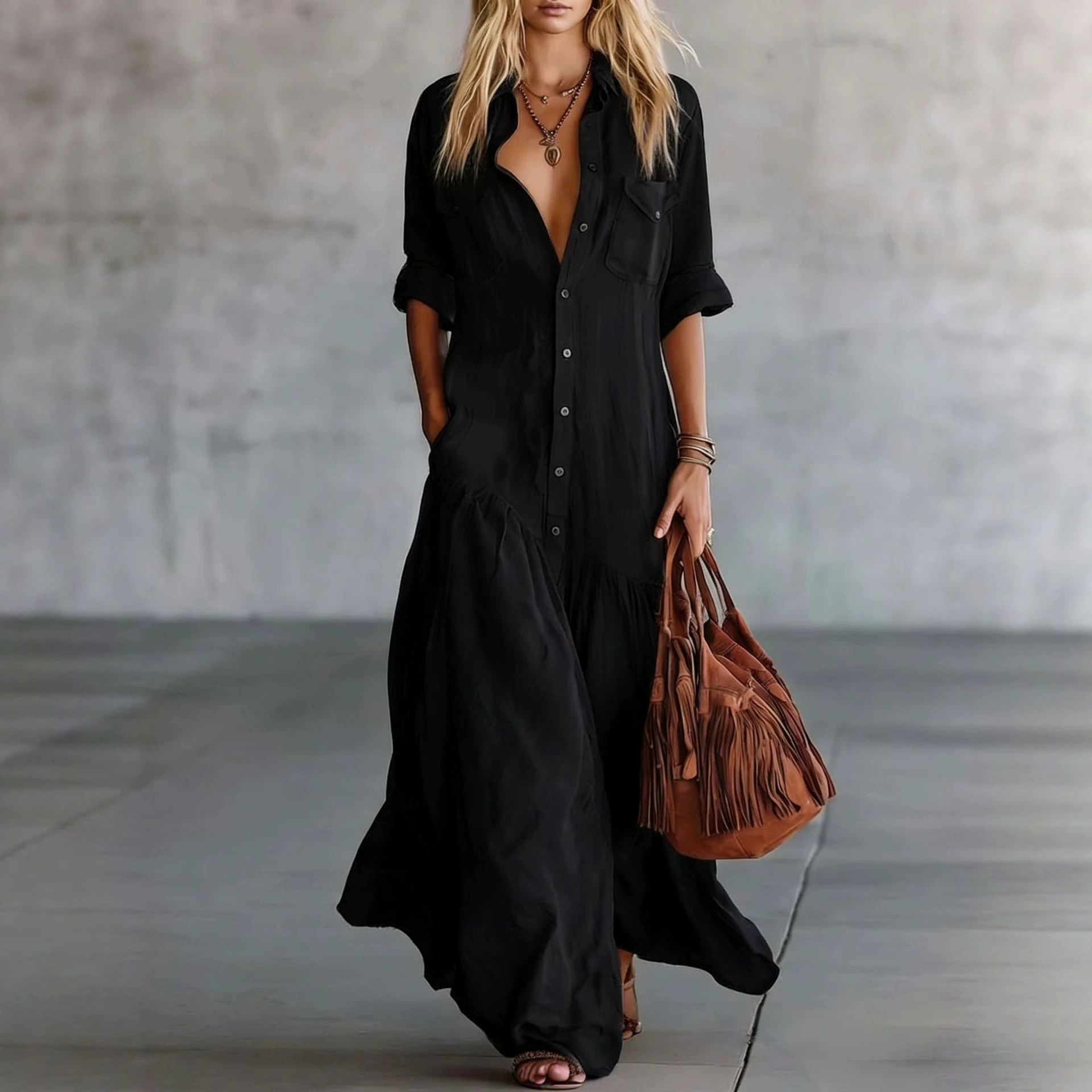 2026 Women's Summer Cotton Lin - Casual Loose Linen Shirt Dress recension och pris