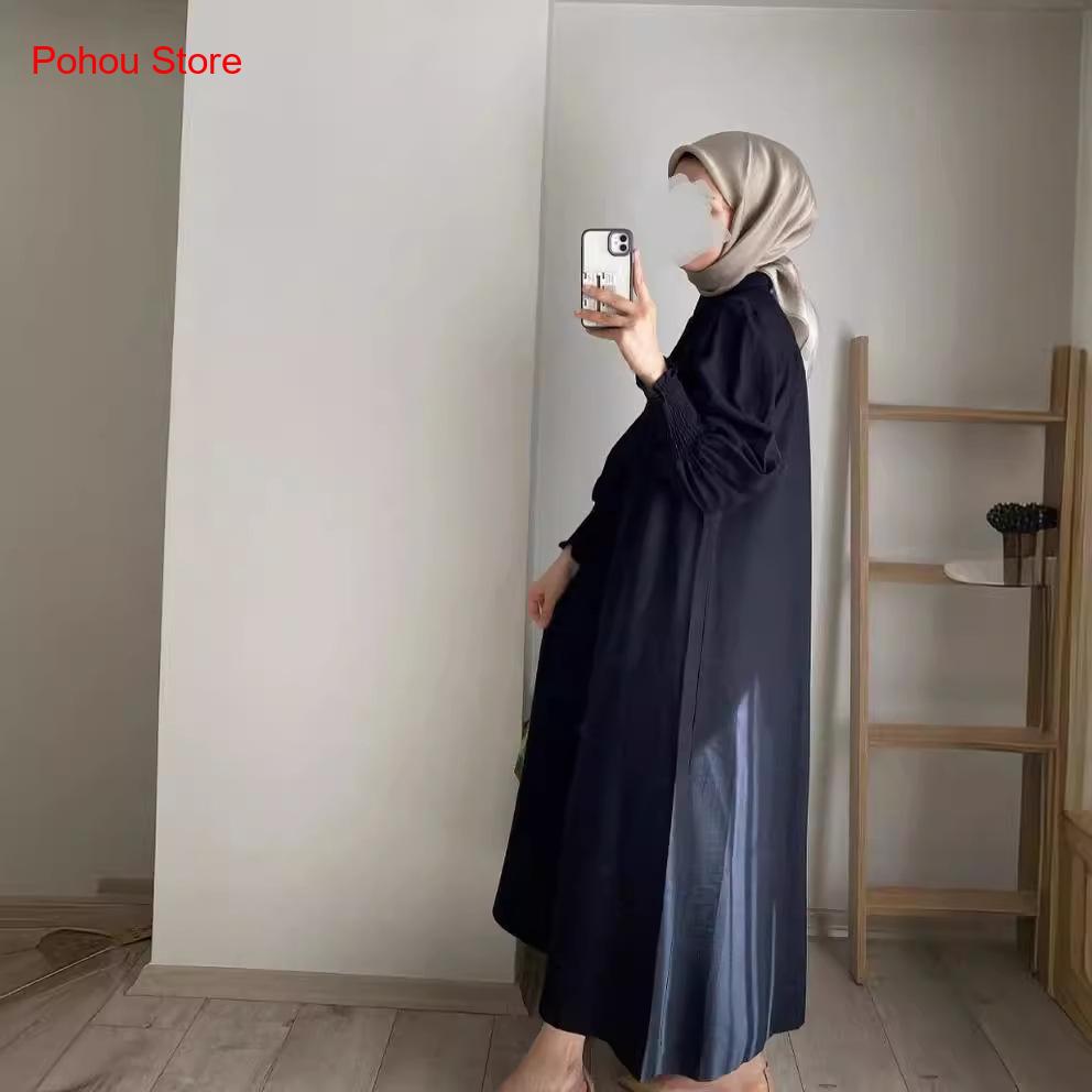 Korean Style Shirt Dress Women - Korean Style A Line Shirt Dress recension och pris