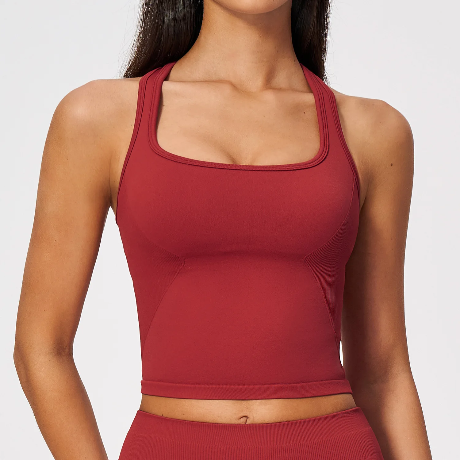 Women Seamless Ribbed Yoga Spo - Seamless Ribbed Workout Tank Top recension och pris