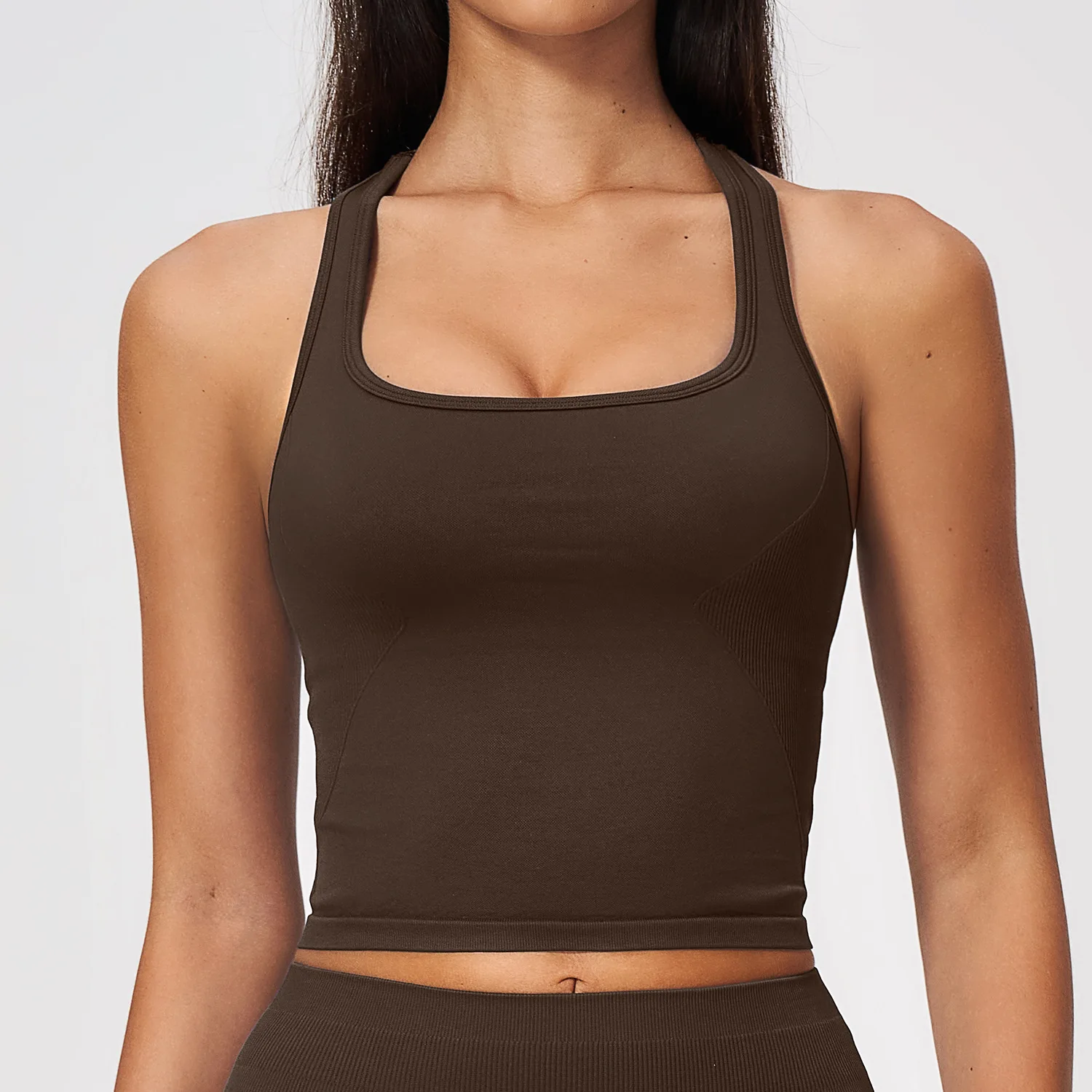 Women Seamless Ribbed Yoga Spo - Seamless Ribbed Workout Tank Top recension och pris