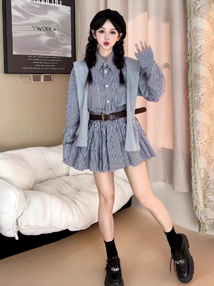 Early Autumn Korean Style Shir - Korean Style A Line Shirt Dress recension och pris